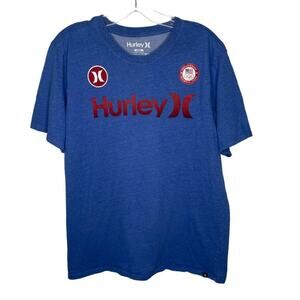 Hurley Mens Shirt Size L Blue Short Sleeve Crew Neckline Pullover Casual